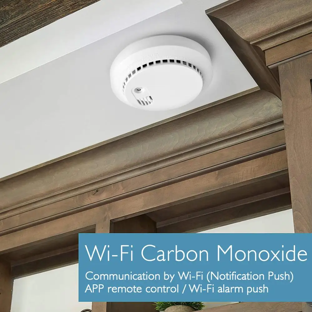 Детектор угарного газа Wi-Fi датчик дыма приложение Tuya Smart Life Alexa Google Home IFTTT |