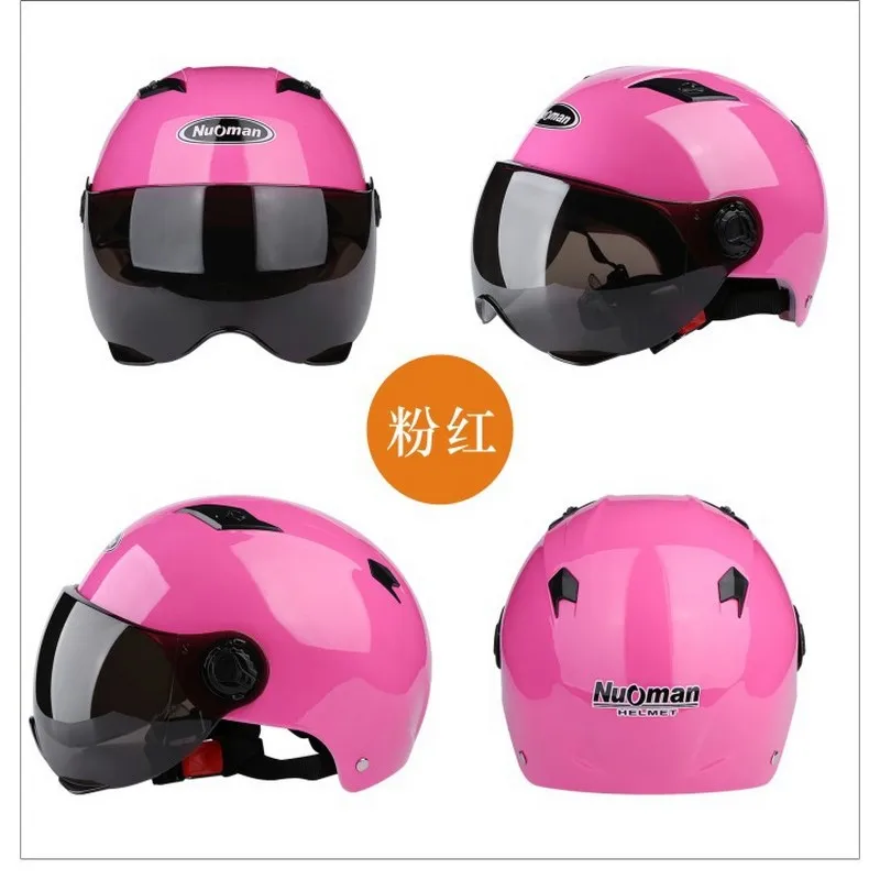 Pink Красочный электрический шлем для скутера, модный велосипедный шлем для безопасности дорожного движения, защита головы, шлем для езды на мотоцикле - Цвет: Pink