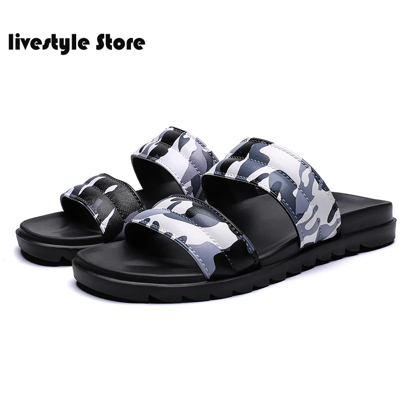 

2021 Men's Summer Slippers New Hollow Out Breathable Men Slippers Lighted Casual Shoes Outdoor Male Beach Slide Shoes