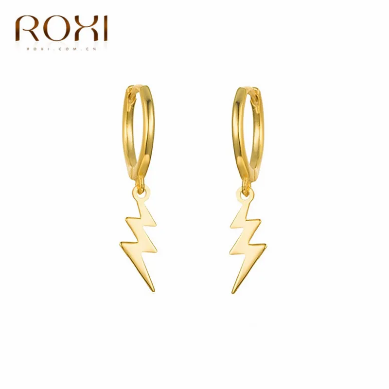 Женские серьги-гвоздики из серебра 2020 пробы с молнией | Украшения и аксессуары