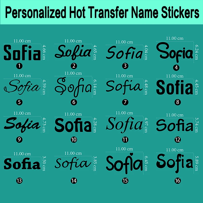 Персонализированная наклейка с именем горячая переводная Виниловая для ткани