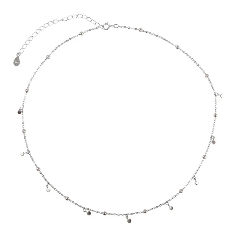 

Delicate Jewelry Round Bead Discs Choker Necklace for Women Party Clavicle Chain Necklace Gifts Wholesale S-N695
