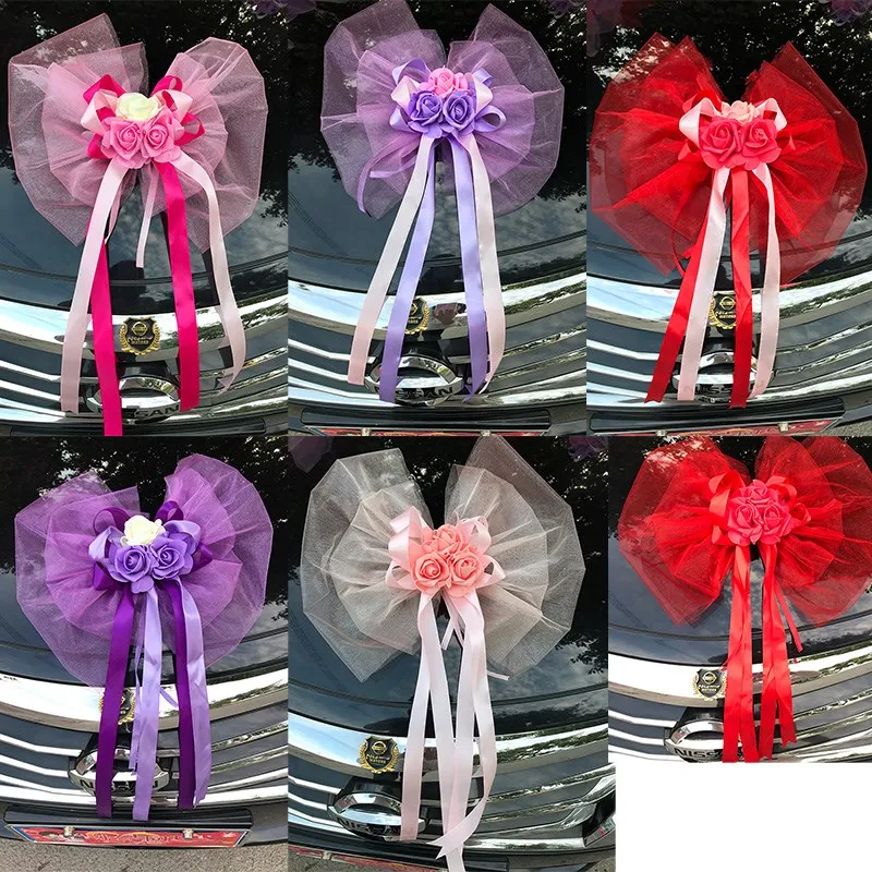 Свадебный аксессуар для автомобиля украшение на зеркало и дверь с цветами