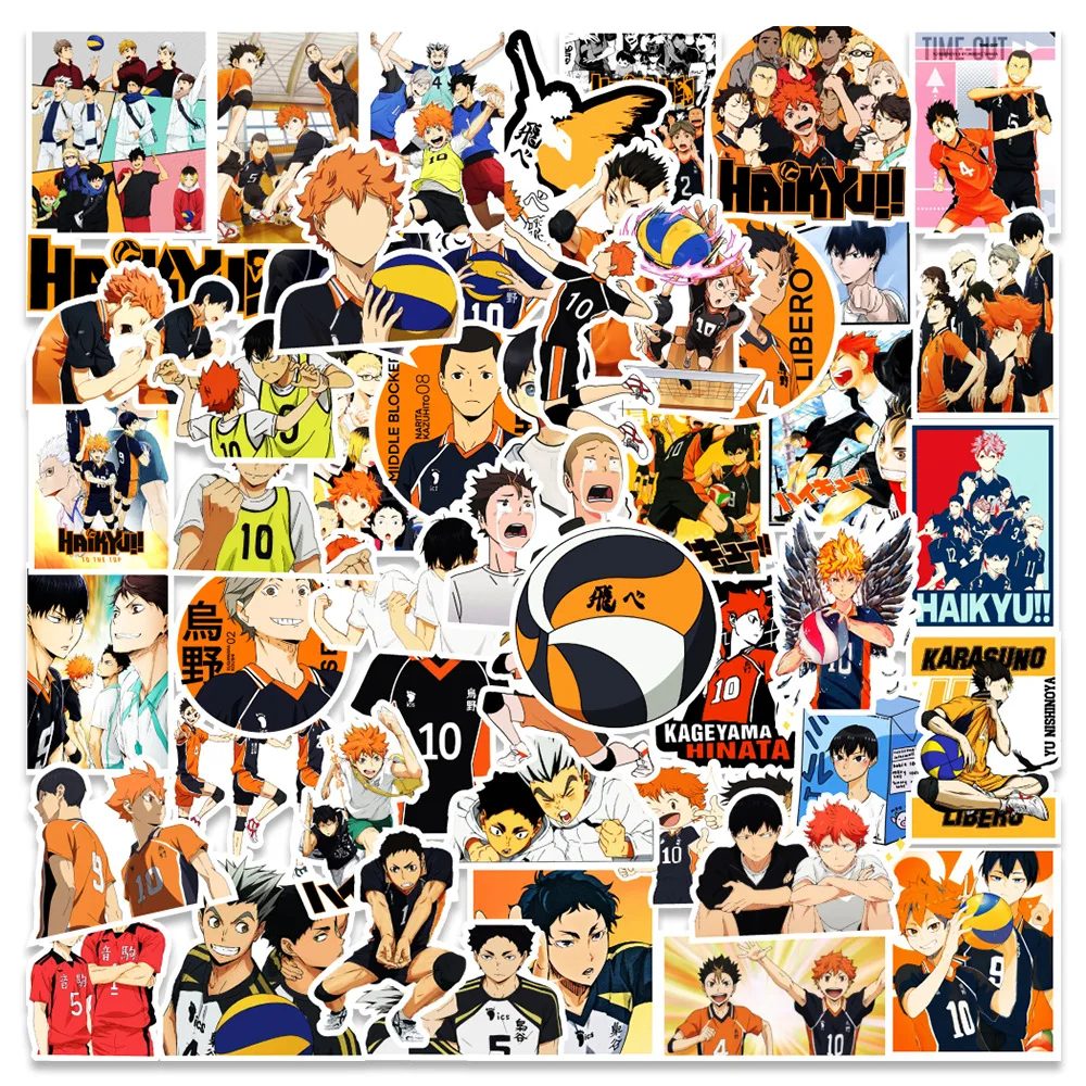 

10/30/50pcs Anime Haikyuu!! Stickers DIY Phone Helmet Luggage Notebook Laptop Car Suitcase Waterproof Graffiti Kids Sticker Toy
