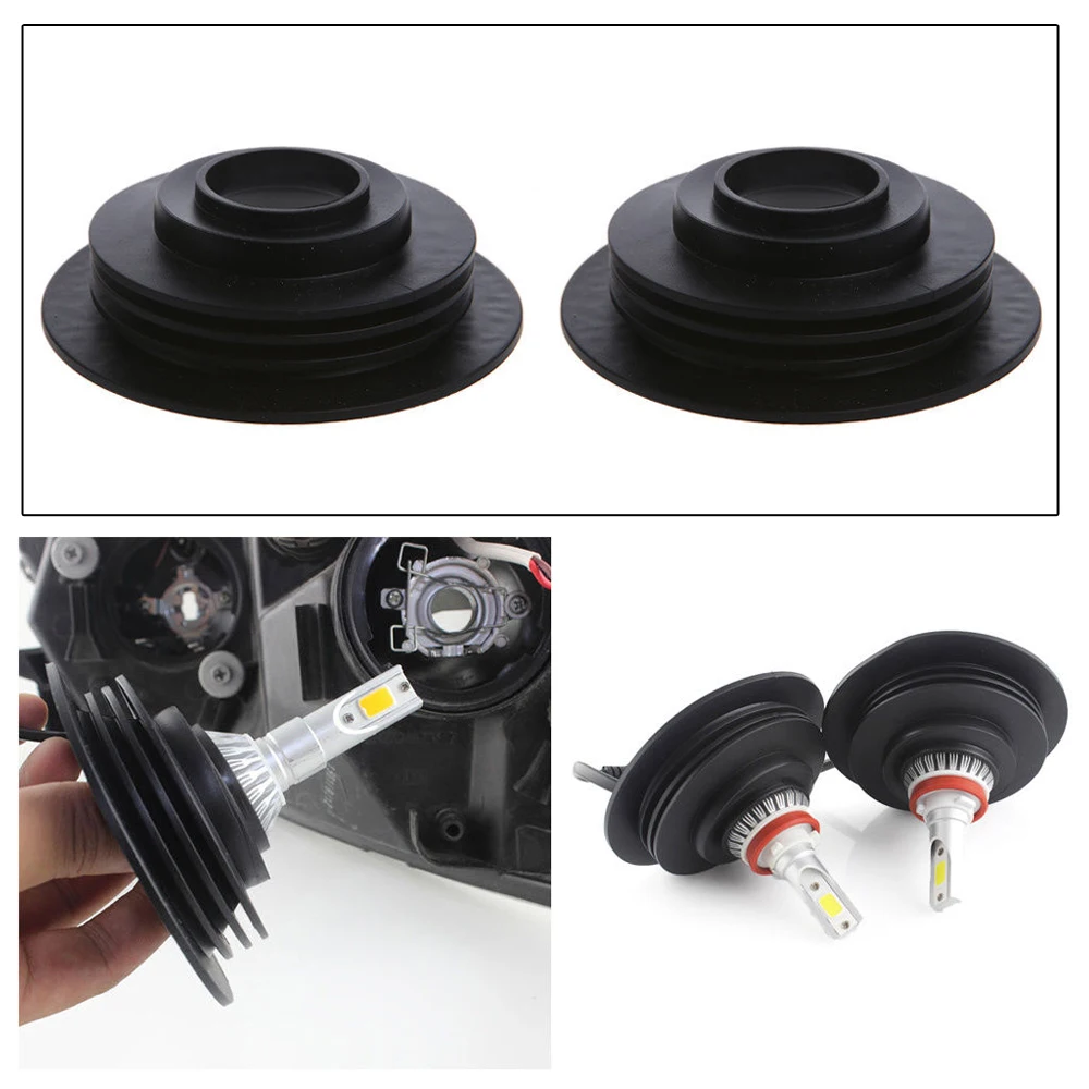 

2pcs Black Rubber Universal Car Tuning Headlight Dust Cover Cap 3.2cm for LED HID Xenon Halogen Bulb Car Accessories