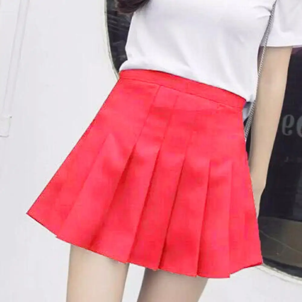 Юбка джинсовая плиссированная с завышенной талией однотонная трапециевидная