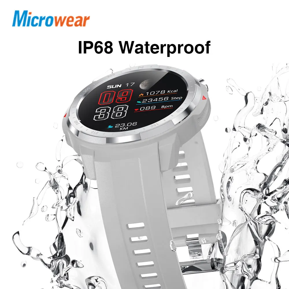 Microwear L20 Смарт часы Bluetooth Вызов IP68 монитор сердечного ритма во время сна