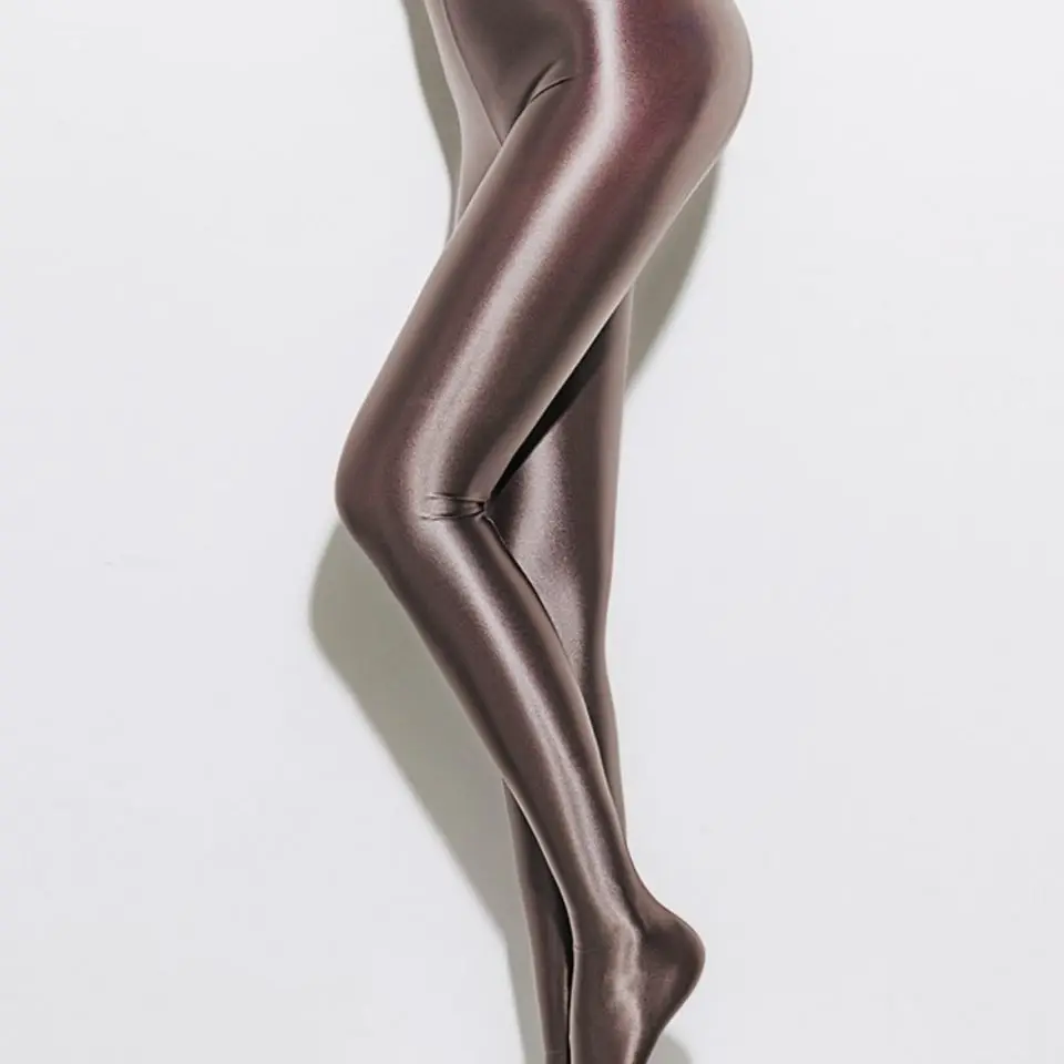 Женские суперсексуальные Утягивающие колготки шелковые чулки блестящие с