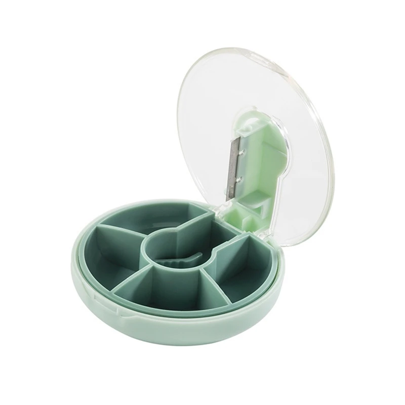 

Portable Pill Box Rotating Pill Case Splitter Travel Medicine Box Dispenser 7 Day Pill Container Organizer Candy color