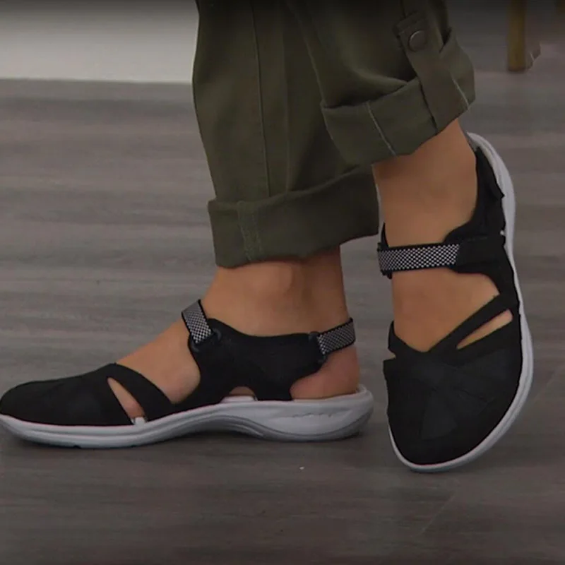 

Women's Sandals Breathable Casual Chunky Mesh Splicing Ladies Wedge Shoes Closed Round Toe Sandals Women Summer Outdoor Shoes