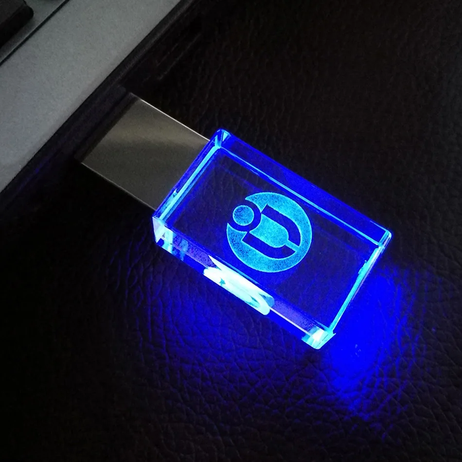 Настраиваемый Логотип Подлинная полная емкость USB диск 4 ГБ 8 ГБ 16 ГБ 32 ГБ 64 Гб металлический хрустальный флеш-накопитель диск памяти с светодиодный светильник