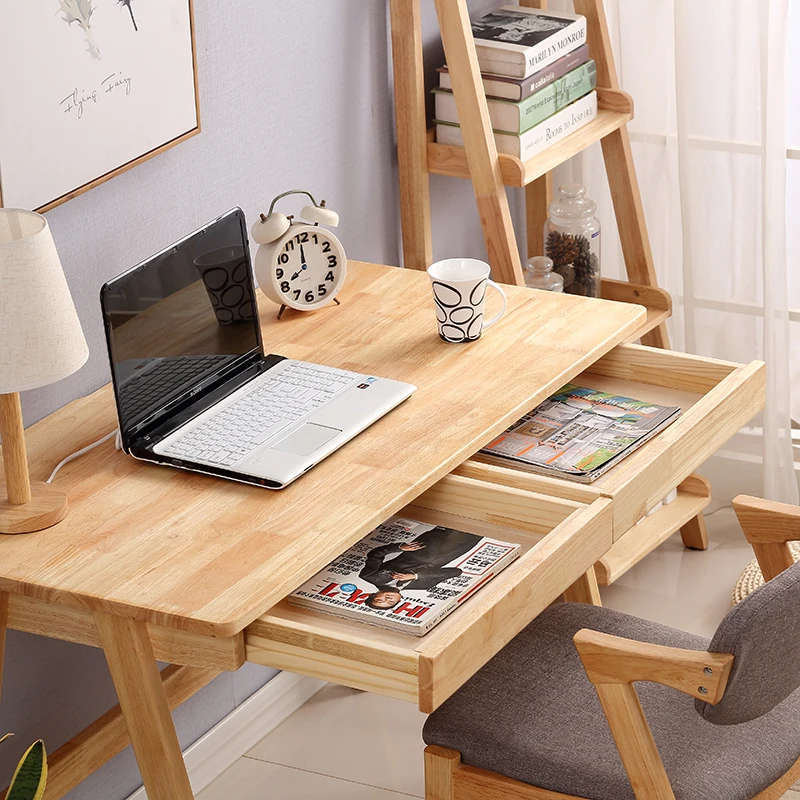 Простой стол из цельного дерева домашний рабочий ученик учится писать в