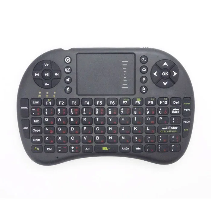 CARPRIE Mini 2,4G Беспроводная игровая клавиатура Air mouse английская русская Сенсорная панель портативная воздушная Мышь тачпад для ПК Pad Android tv - Цвет: Black