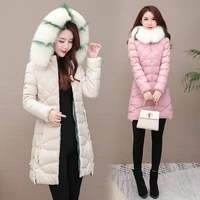 coats and jackets women winter new style female parka long cotton coat slim big fur collar hooded cotton coat