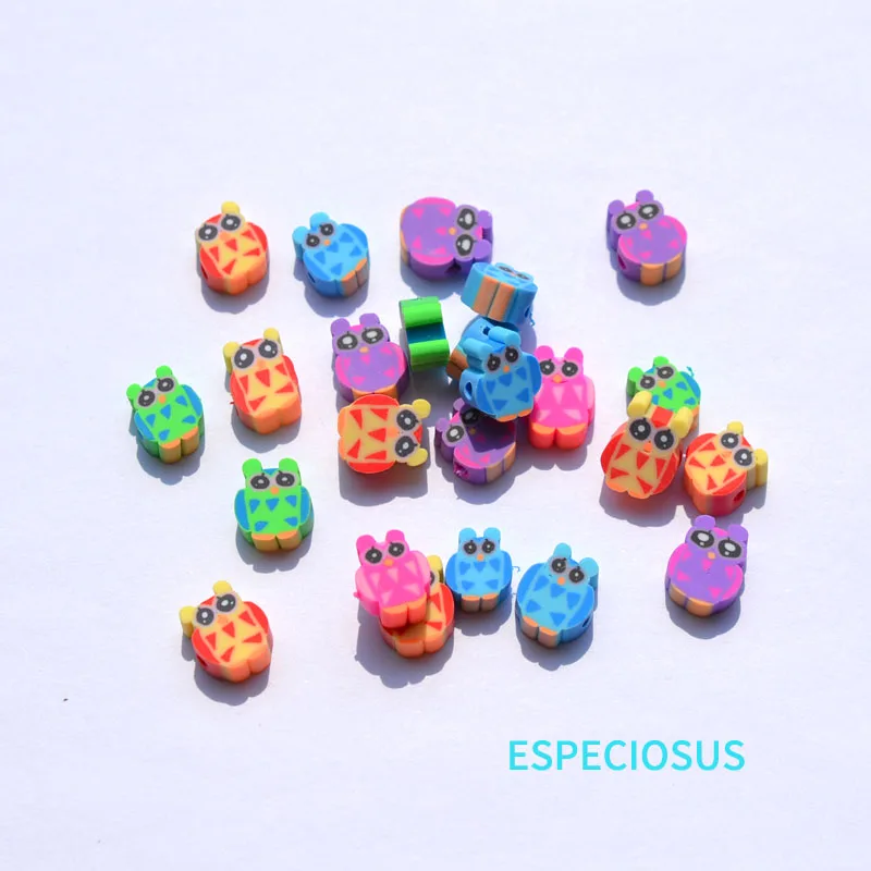 Polymer clay beads Cartoon Owl Multi Color Soft Ceramic Spacer Bracelet Making Department Slices DIY Jewelry Accessories