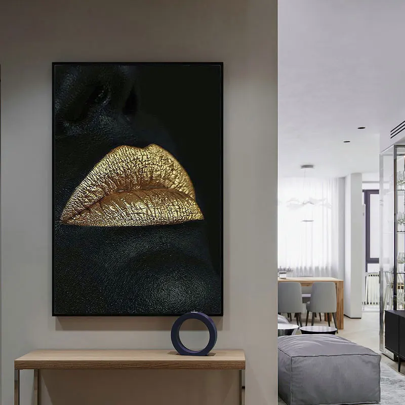 Современное настенное искусство золотые и черные африканские обнаженные