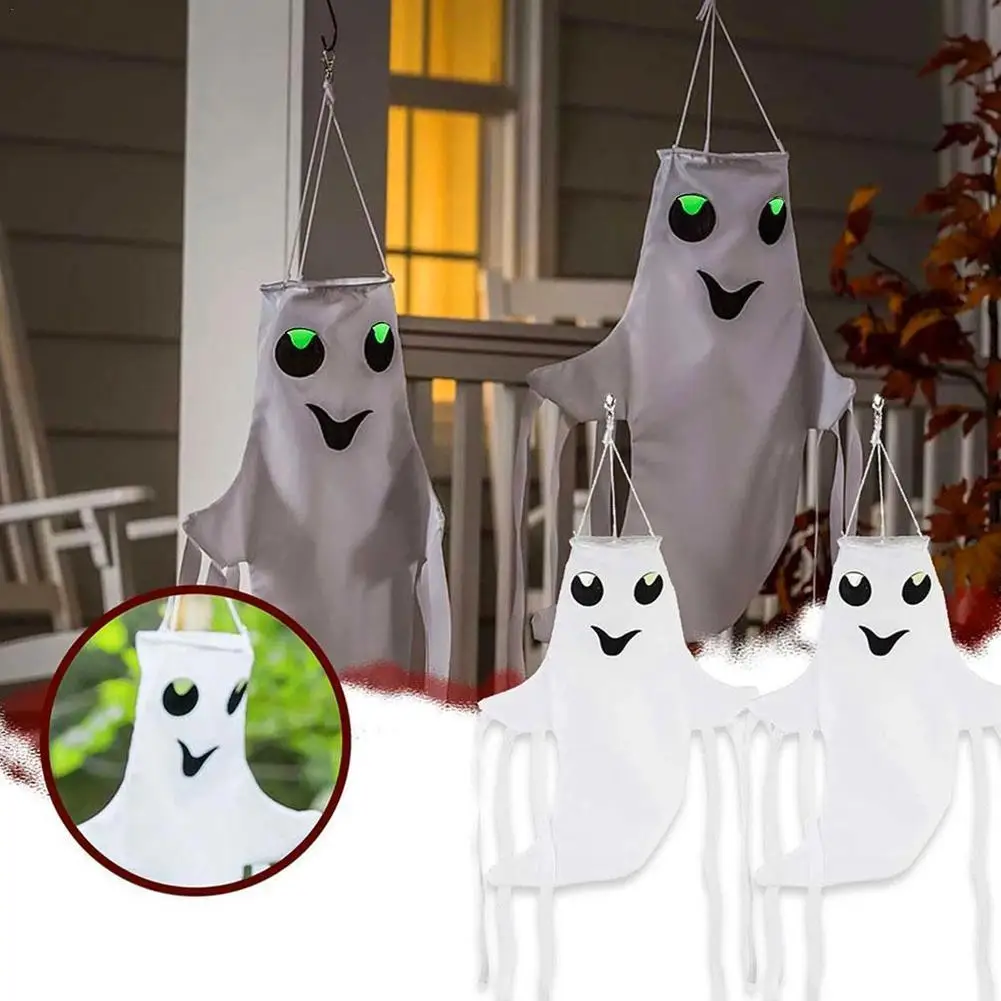 

Привидение на Хэллоуин, ветрозащитный светодиодный светильник, висячий призрак, флаг, реквизит, украшения домашние Декорации для вечеринок...