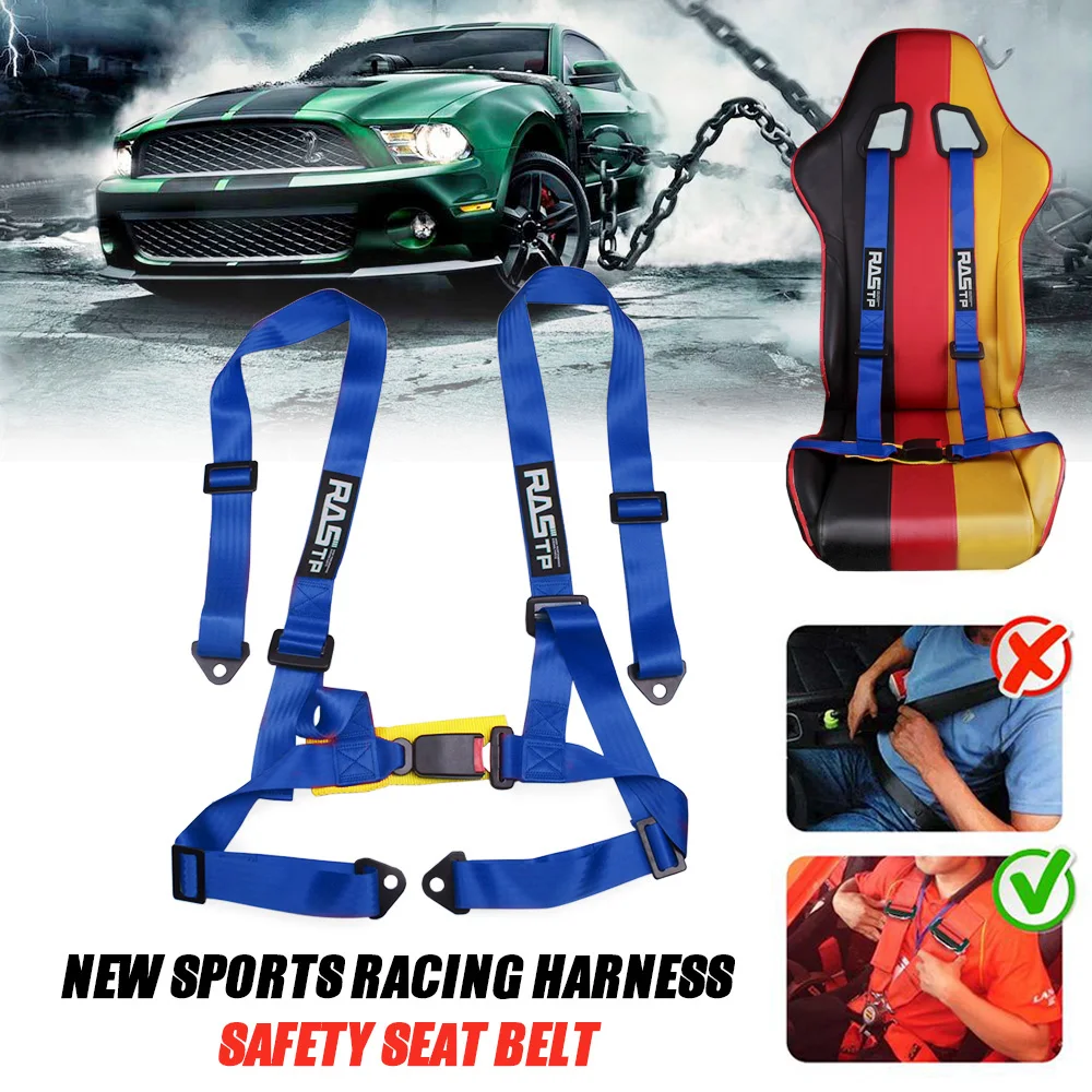 RASTP-2 inch Universal 4 Point Bolt Mounting Racing Seat Belt Safety Harness High Grade Strap Nylon Belts RS-BAG032-TP
