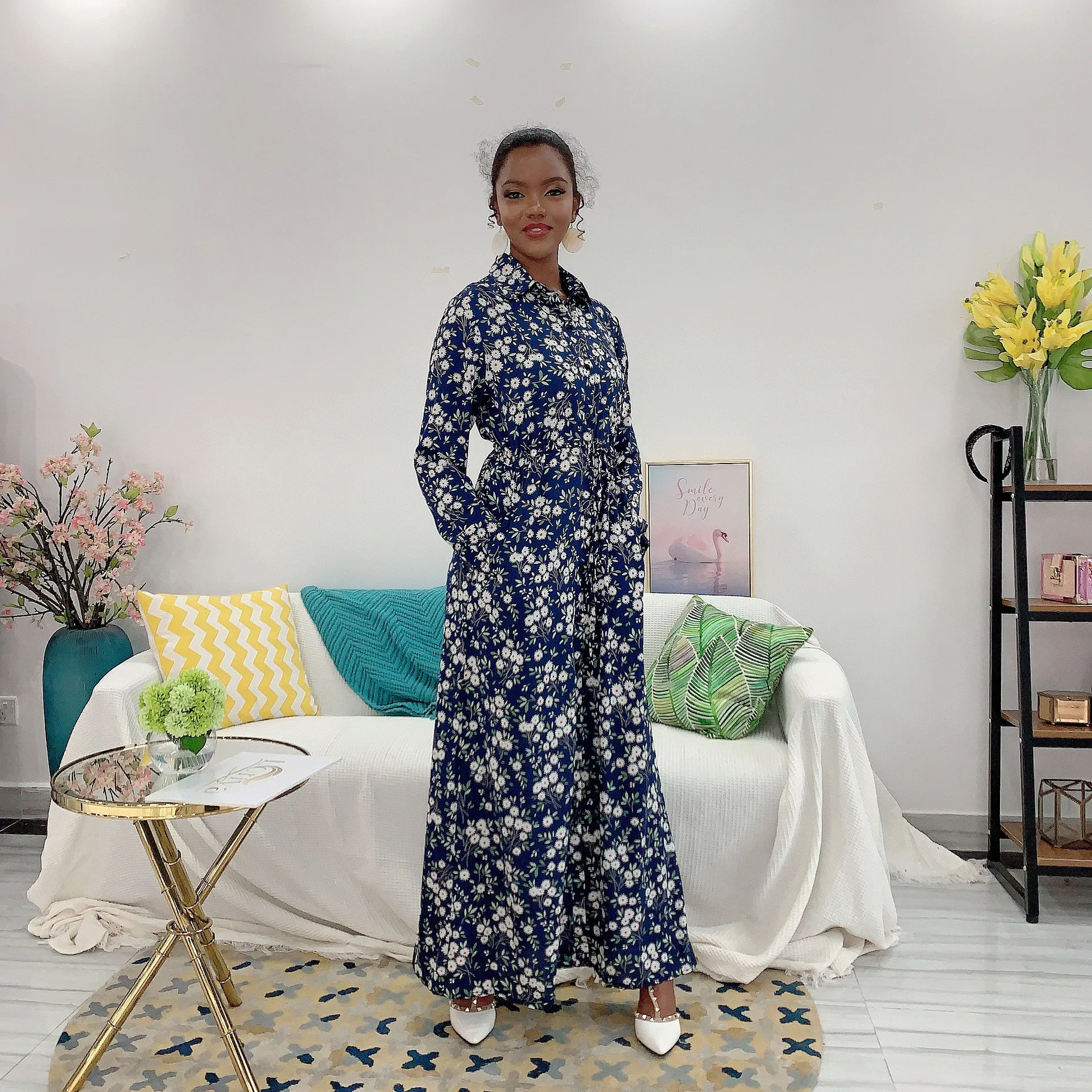 

Donsignet Muslim Dress Plus Size Cardigan Print Long Dress Middle East Ramadan Robes Eid Dubai Abaya Turkey Islam Muslim Fashion