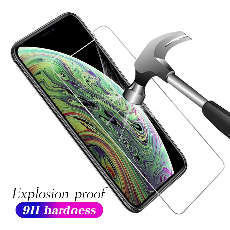 Закаленное стекло 9H для iPhone 11 Pro MAX 2019 X S R XR XS 7 8 6 Plus 5 5S 5C SE 4 защита экрана защитное