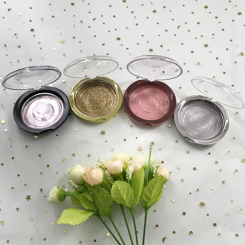 Заказная круглая зеркальная коробка для ресниц натуральных 3D 5D норковых