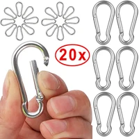 20pcs mini alloy spring carabiner snap hook carabiner clip keychain outdoor camping climbing hiking d ring buckle tools keychain