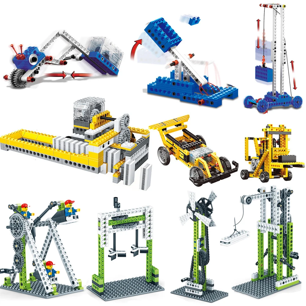 Wange Power Machinery 1402 электрическая Шестерня домино строительные блоки DIY модели