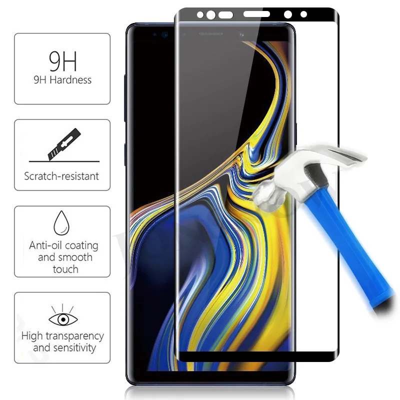 3D изогнутое закаленное стекло для samsung Note 10 Plus S10e S10+ твёрдый край протектор экрана для S9 Plus S8 Note 9 защитное стекло