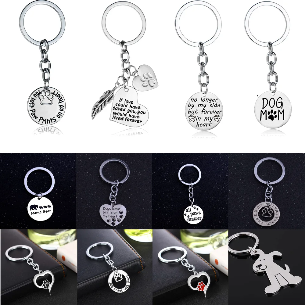 Брелок с отпечаток лапы животного для собак и кошек Очаровательная подвеска в