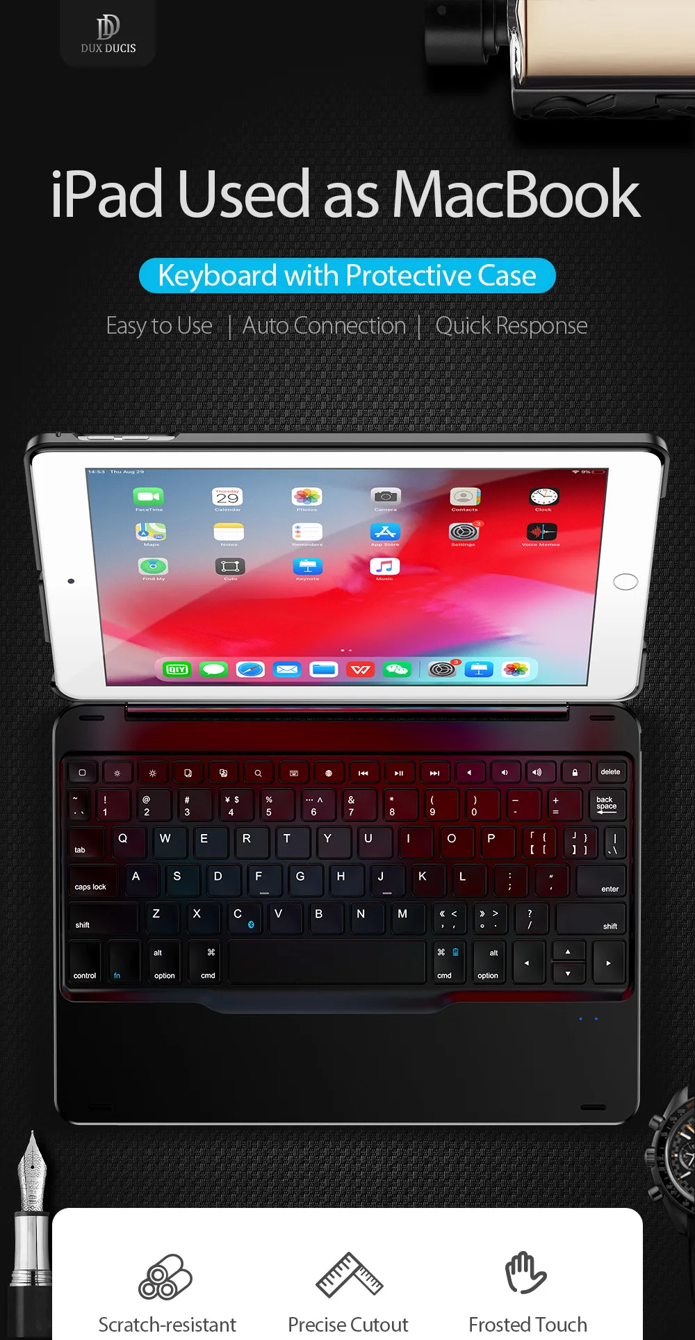 Беспроводной Bluetooth клавиатура чехол для ipad Pro 9,7 чехол смарт-планшет чехол для ipad Air 2 A1674 A1675 с карандашом