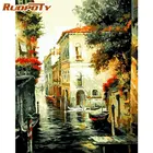 RUOPOTY Набор для рисования по номерам для взрослых детей старой деревни пейзаж картина по номеру 40x50 см рамка на холсте Декор стен