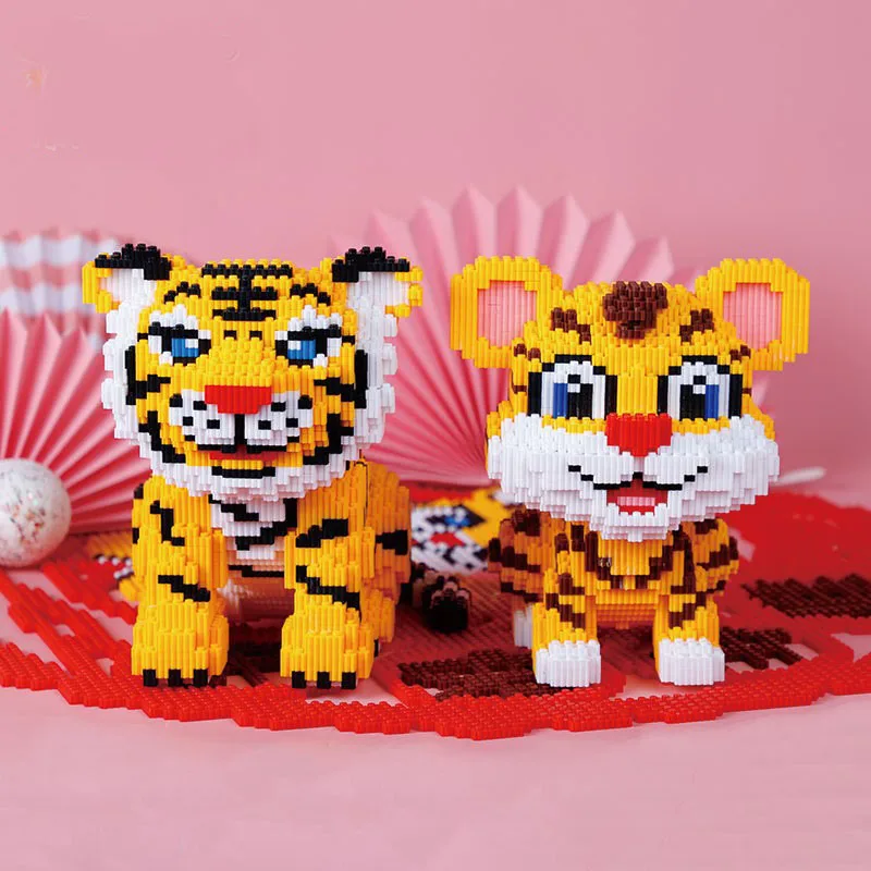 Микро мультфильм тигр Копилка блок DIY 3D Милые деньги на удачу коробка Алмаз