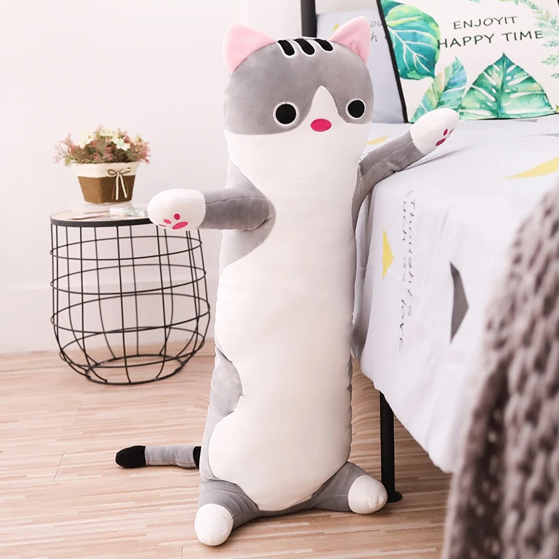 

1pc 50-110cm Kawaii Stuffed Plush Cats Toys Cute Animal Doll Sleep Pillows Bed Decor Gift for Girls