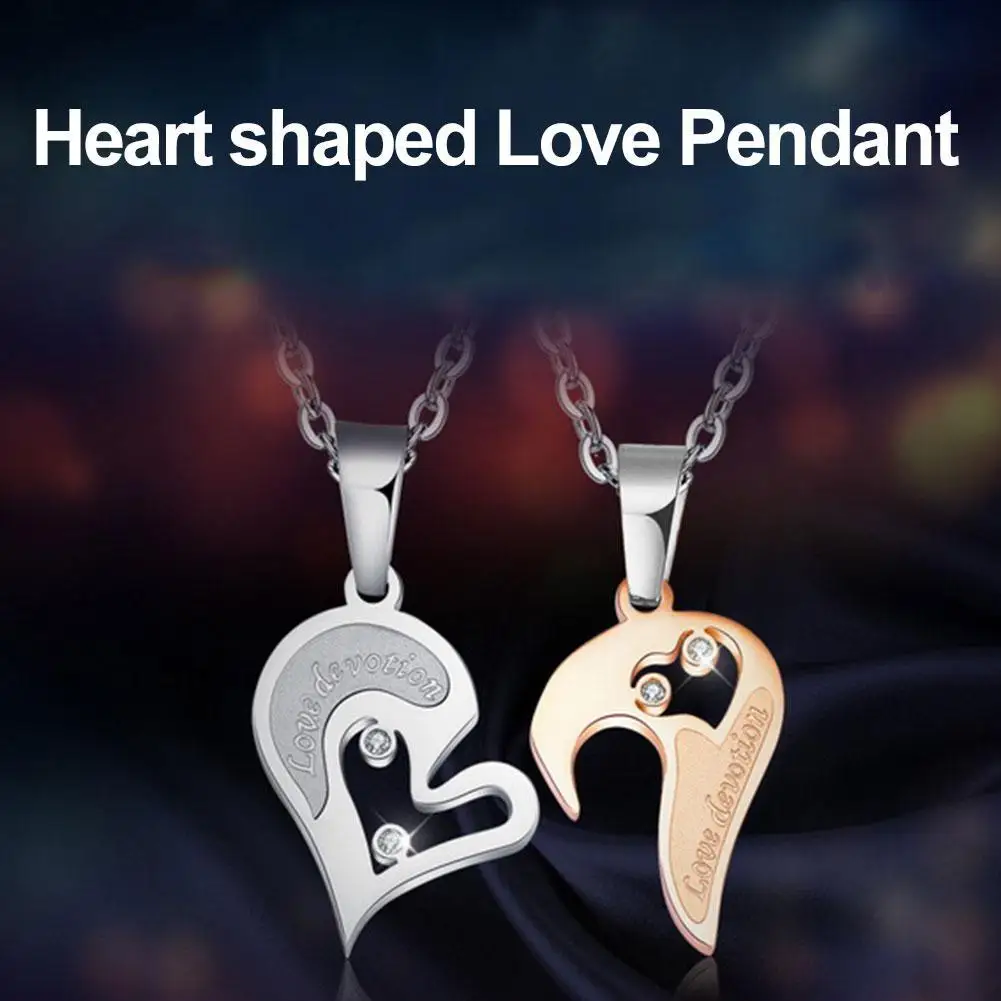 1 пара мода в форме сердца я люблю тебя ожерелье с подвеской унисекс влюбленные