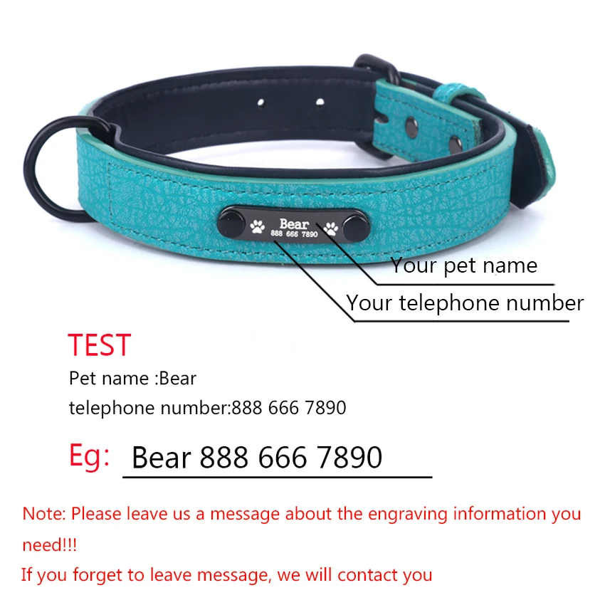 Персонализированные ошейники для собак регулируемый ошейник из мягкой кожи на