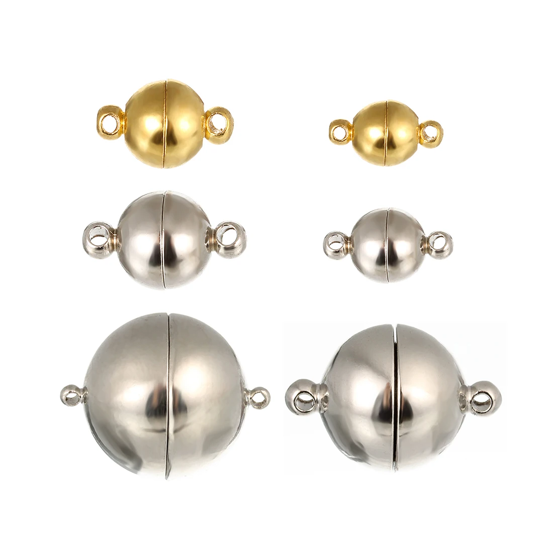 

10pcs Hole 6/8/10/12/14/16/18mm Magnetic Lobster Clasps Buckle Hook Round Beads Ball Clasp for Bracelet DIY Jewelry Making