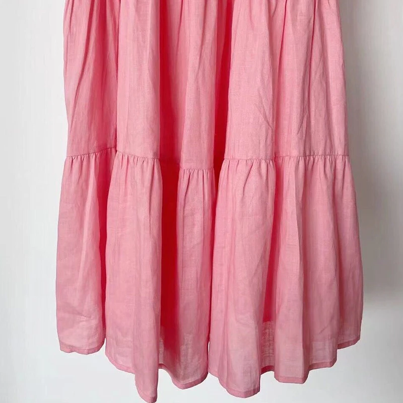 

Blue Casual Dress For Women O Neck Short Sleeve Solid Single Breasted Knee Length Dresses Female Summer New Clothes