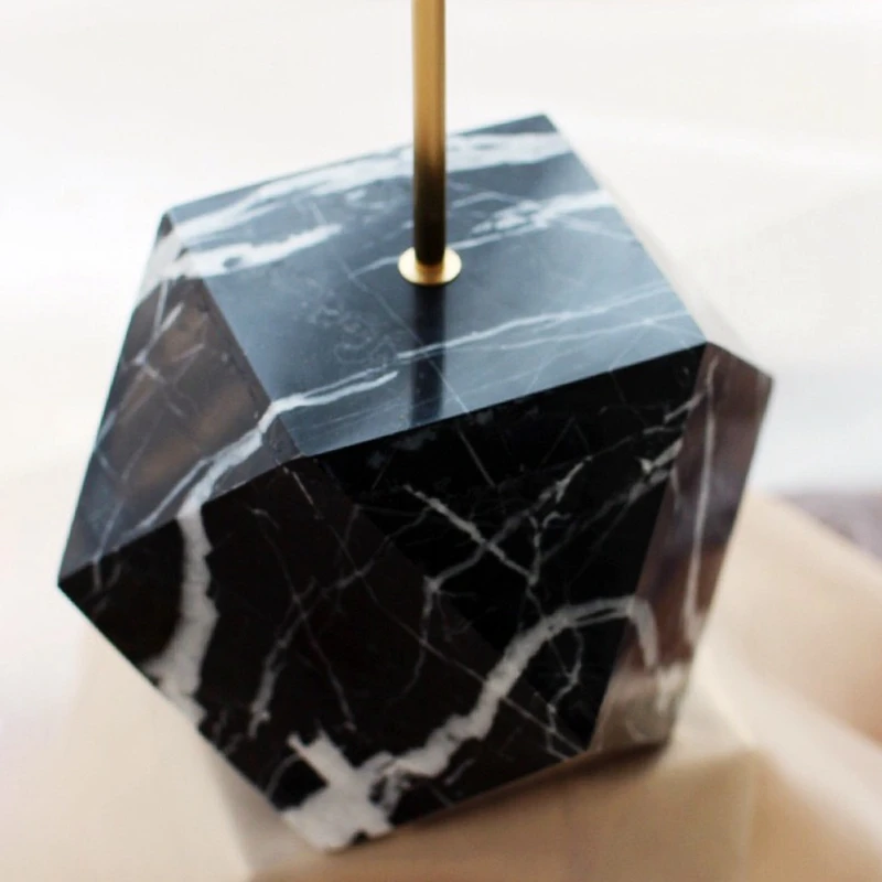 

Stainless Steel Necklace Display Stand Polygonal Natural Marble Stand