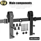 183200 см Новая скользящая дверь, подвесная рейка, деревянная дверь, набор оборудования, стальная скользящая рейка, античная дорожка, комплект оборудования для дома HWC