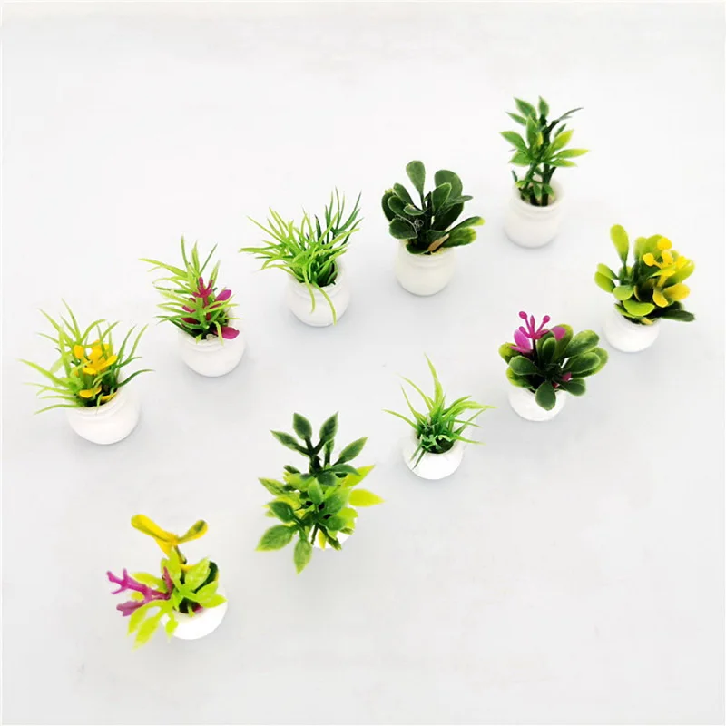 

5PCS/lot 1:12 Miniature Dollhouse Green Plant Potted Plants Furniture Ornaments DIY Home Decor Accessories