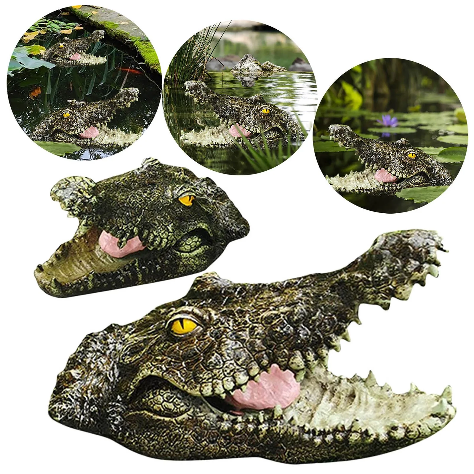 

Crocodile Head Yard Garden Decor Floating Animal Figure Garden Decoration Pond Accessories Pool Bird Scarer Statues Et Sculpture