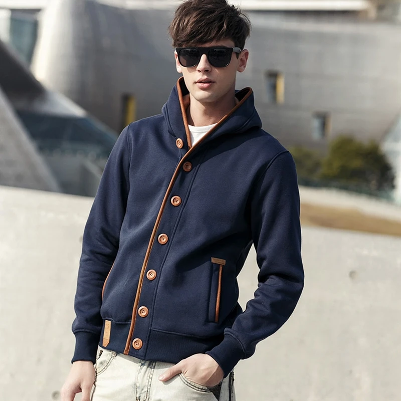 

COMLION Winter Casual Hooded Hoodies Men Oversized Warm Male Sweatshirts Long Sleeve Fleece Coats Street Jackets