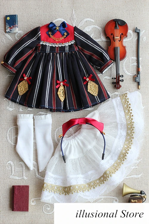 1/6 bjd кукла платье костюм черного цвета в стиле «лолита» платье+ hairhoop+ Носки для 1/6 шарнирная кукла супер доллфи аксессуары для куклы костюм платье BJD одежда