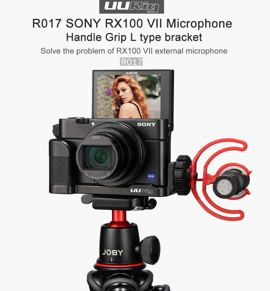UURig R017 микрофон L Тип рукоятка для камеры sony RX100 VII/M1-M6 алюминиевый L Кронштейн пластина для микрофона светодиодный свет видео