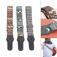 guitar strap vintage flowers stripes bohemia style guitar strap with woven embroidery fabrics for guitar bass 3 colors optional