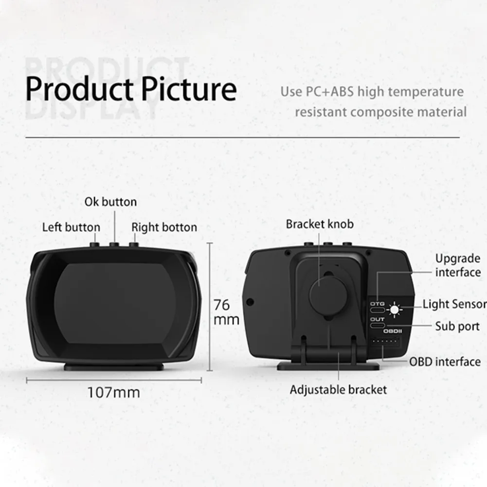 

ABS + PC HUD проекционный дисплей с градиентом, многофункциональный OBD + GPS + транспортное средство