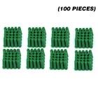 100 шт. зеленая пластиковая Расширительная Труба M6, резиновая заглушка, винт для сухой стены, резиновый анкер, Самонарезающий винт, Расширительная Труба