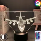 Акриловые 3D Иллюзия светодиодный ночной Светильник модель самолета Ночной светильник подарок для детей Спальня украшение красочный 3D прикроватная лампа