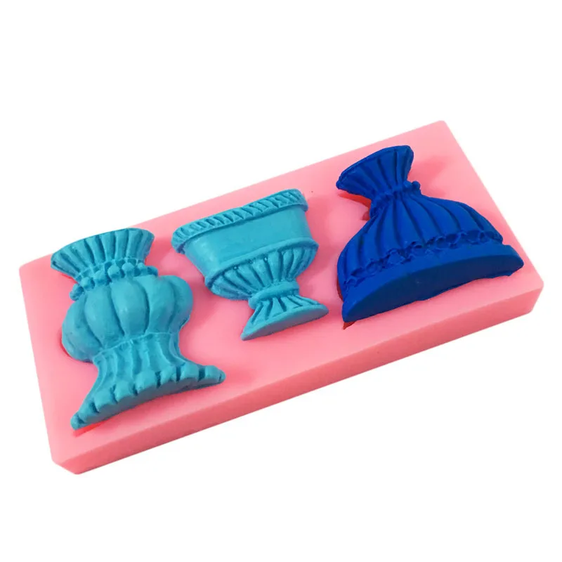 

Classical European style vase flower pot silicone mould Cake decoration mould DIY baking fondant mould