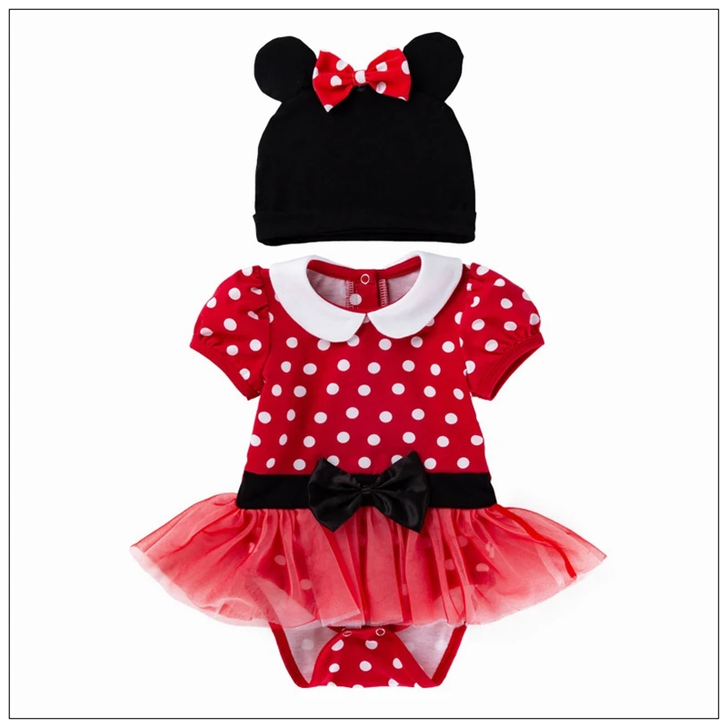 

Baby Girls Summer Clothes Set Fashion Red 0-24 Months Infant Girl Clothing Bodysuit+Cap Birthday Baptism Girls Clothing Suit
